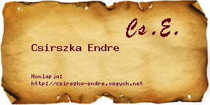 Csirszka Endre névjegykártya